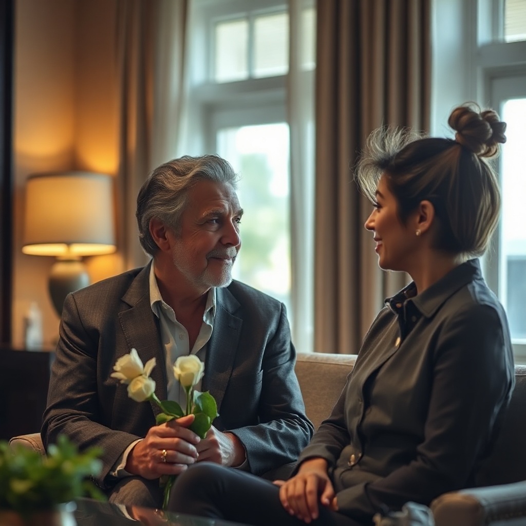 Older couple discussing wealth planning